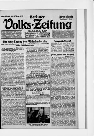 Berliner Volkszeitung vom 06.12.1925