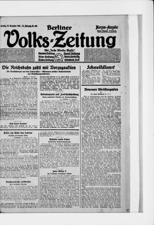 Berliner Volkszeitung on Dec 22, 1925