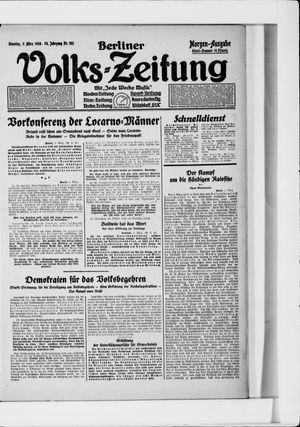 Berliner Volkszeitung vom 02.03.1926