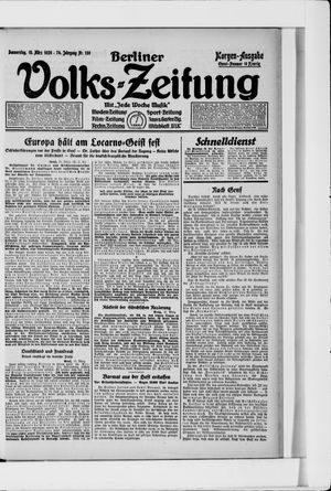 Berliner Volkszeitung on Mar 18, 1926