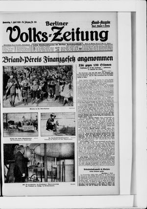 Berliner Volkszeitung vom 01.04.1926