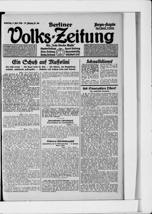 Berliner Volkszeitung vom 08.04.1926