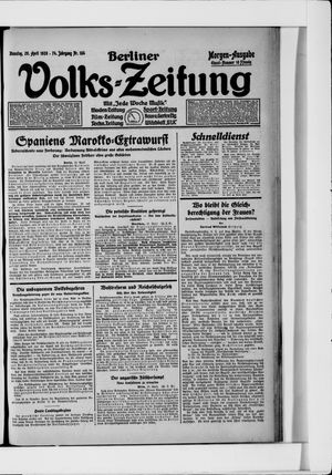 Berliner Volkszeitung vom 20.04.1926