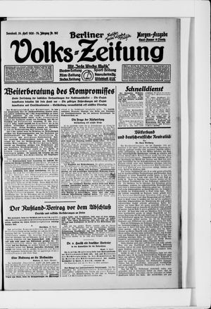 Berliner Volkszeitung on Apr 24, 1926