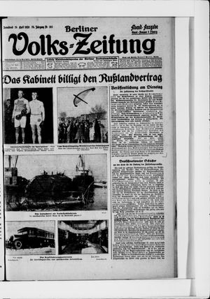 Berliner Volkszeitung on Apr 24, 1926