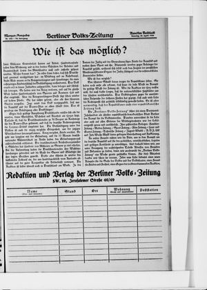 Berliner Volkszeitung on Apr 25, 1926