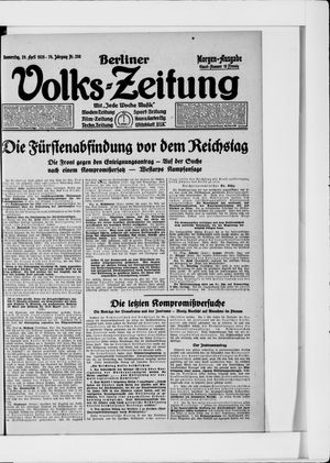Berliner Volkszeitung vom 29.04.1926