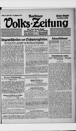 Berliner Volkszeitung vom 30.04.1926