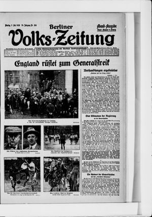 Berliner Volkszeitung vom 03.05.1926