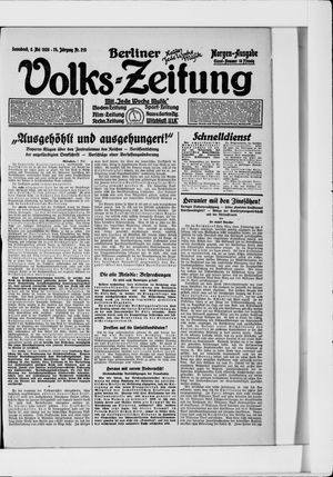 Berliner Volkszeitung on May 8, 1926