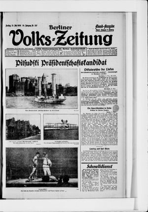 Berliner Volkszeitung on May 21, 1926