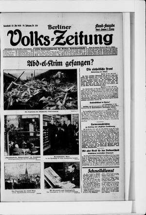 Berliner Volkszeitung vom 22.05.1926