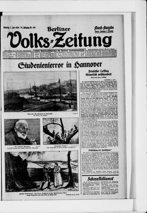 Berliner Volkszeitung vom 01.06.1926