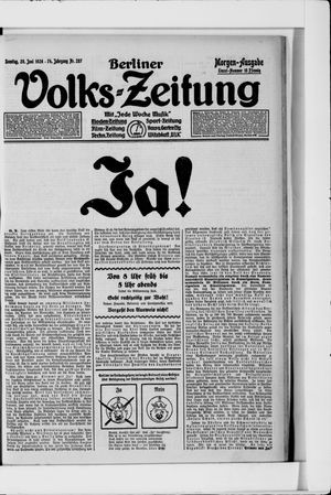 Berliner Volkszeitung vom 20.06.1926