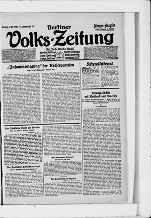 Berliner Volkszeitung vom 06.07.1926