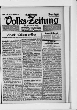 Berliner Volkszeitung vom 18.07.1926