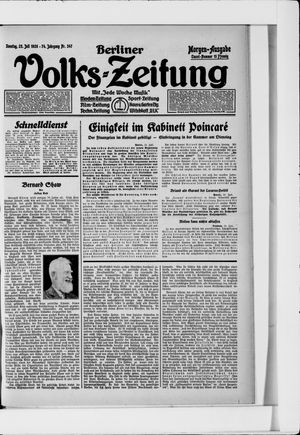 Berliner Volkszeitung vom 25.07.1926