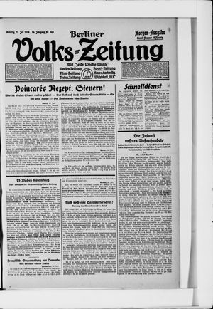 Berliner Volkszeitung on Jul 27, 1926