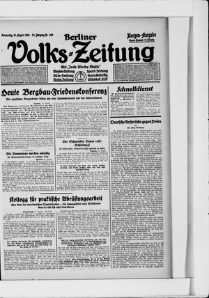 Berliner Volkszeitung vom 19.08.1926