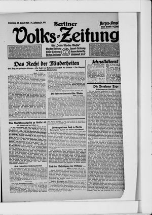 Berliner Volkszeitung vom 26.08.1926