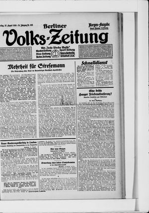 Berliner Volkszeitung vom 27.08.1926