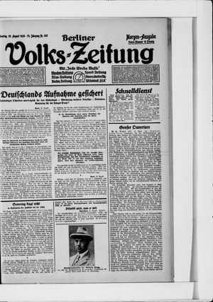 Berliner Volkszeitung vom 29.08.1926