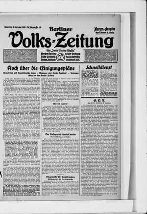 Berliner Volkszeitung on Sep 2, 1926