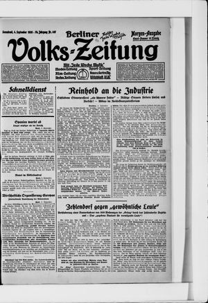 Berliner Volkszeitung vom 04.09.1926