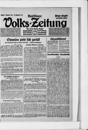 Berliner Volkszeitung vom 05.09.1926
