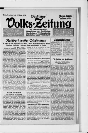 Berliner Volkszeitung vom 17.09.1926