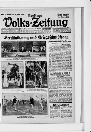 Berliner Volkszeitung vom 27.09.1926