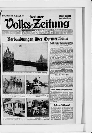 Berliner Volkszeitung vom 04.10.1926