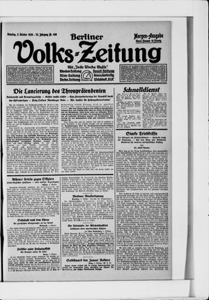 Berliner Volkszeitung vom 05.10.1926
