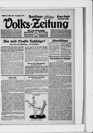 Berliner Volkszeitung vom 09.10.1926
