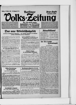 Berliner Volkszeitung vom 17.10.1926