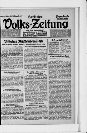 Berliner Volkszeitung vom 22.10.1926