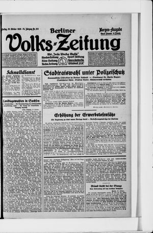 Berliner Volkszeitung vom 29.10.1926