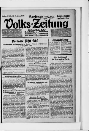 Berliner Volkszeitung vom 30.10.1926