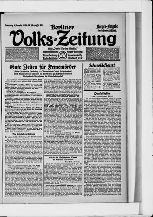 Berliner Volkszeitung vom 04.11.1926