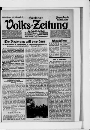 Berliner Volkszeitung vom 09.11.1926