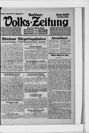 Berliner Volkszeitung on Nov 16, 1926