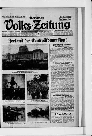 Berliner Volkszeitung vom 26.11.1926