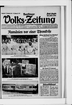 Berliner Volkszeitung vom 27.11.1926
