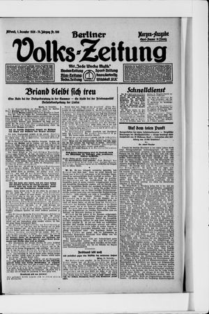 Berliner Volkszeitung vom 01.12.1926