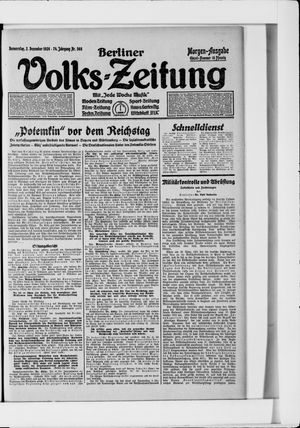Berliner Volkszeitung vom 02.12.1926