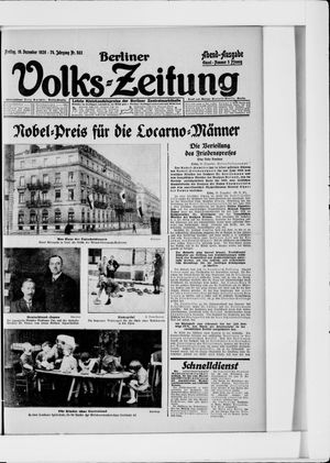Berliner Volkszeitung on Dec 10, 1926