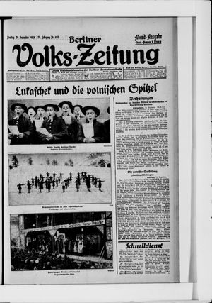 Berliner Volkszeitung vom 24.12.1926