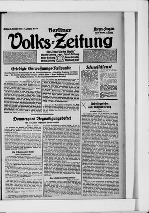 Berliner Volkszeitung vom 27.12.1926