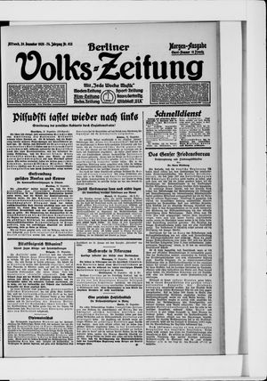 Berliner Volkszeitung vom 29.12.1926