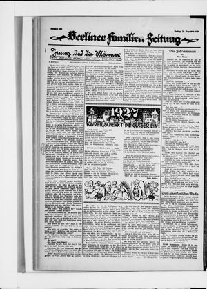 Berliner Volkszeitung vom 31.12.1926